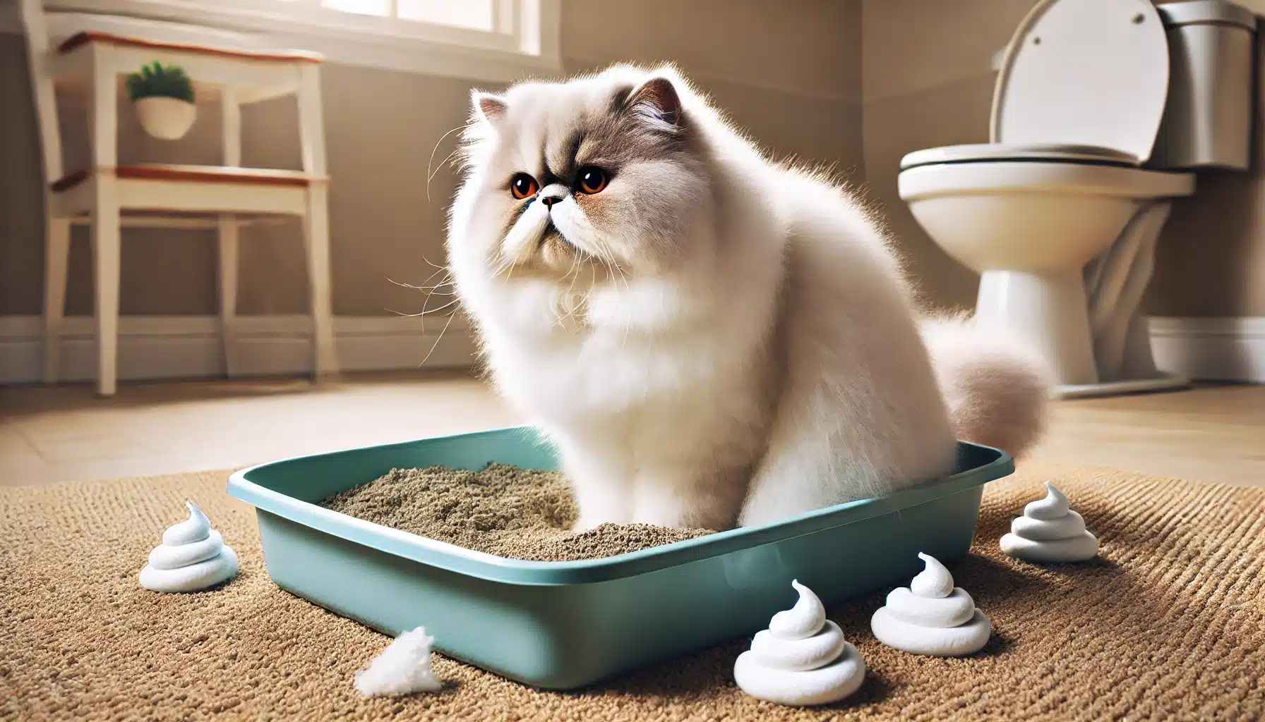 heces blancas gato persa