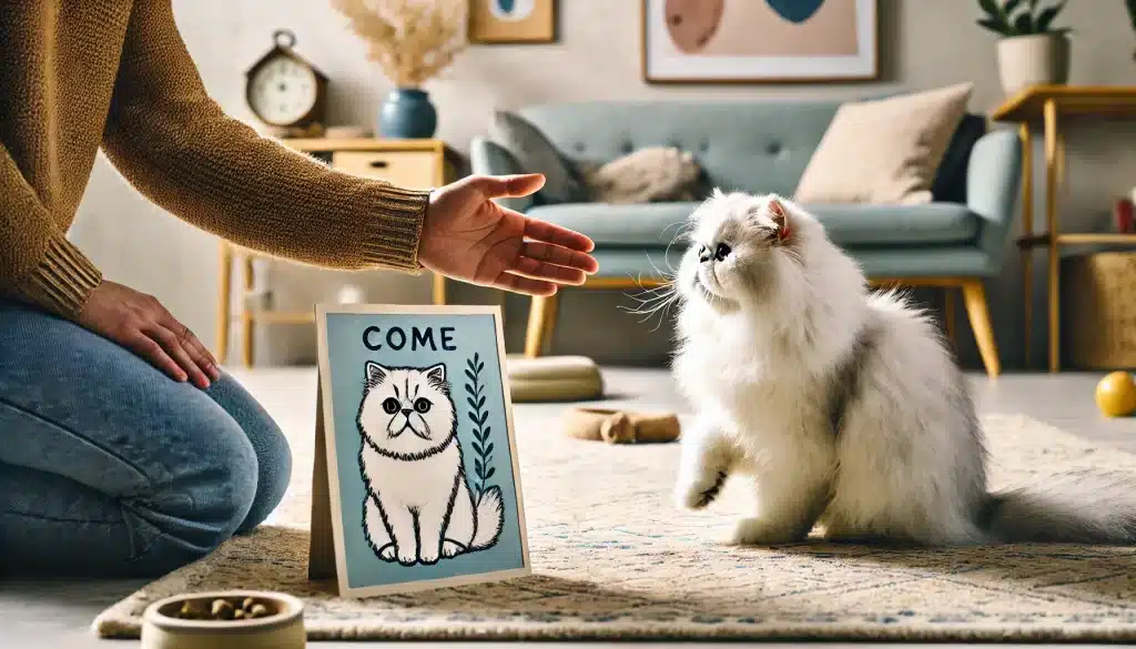 Estrategias para enseñar a tu gato persa “ven” y “quieto”