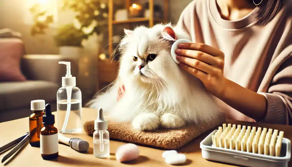 Cuidar orejas de tu gato persa